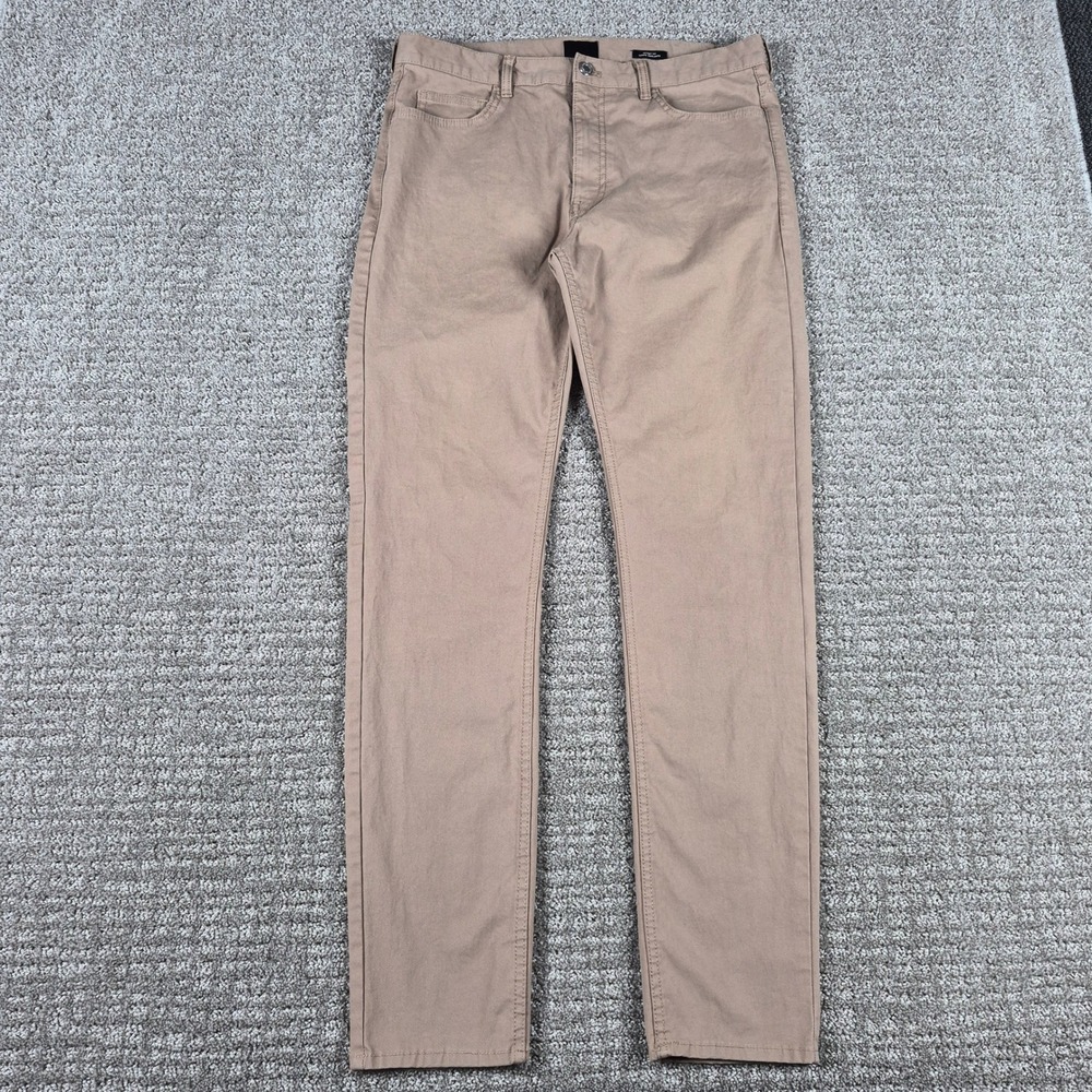 H&M Chinos Pants Men 32x30 Khaki Tan Skinny Fit Cotton Stretch Casual